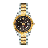 Buy Shop Versace Hellenyium GMT Black Dial Two Tone Steel Strap Watch for Men - V11040015 USA Online
