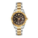 Buy Shop Versace Hellenyium GMT Black Dial Two Tone Steel Strap Watch for Men - V11040015 USA Online