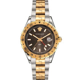 Buy Shop Versace Hellenyium GMT Black Dial Two Tone Steel Strap Watch for Men - V11040015 USA Online