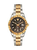 Buy Shop Versace Hellenyium GMT Black Dial Two Tone Steel Strap Watch for Men - V11040015 USA Online