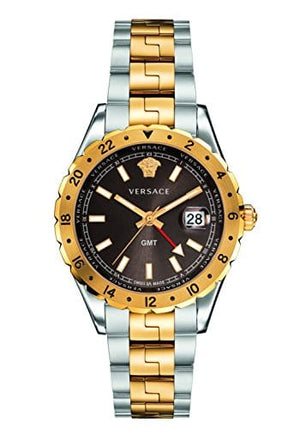 Buy Shop Versace Hellenyium GMT Black Dial Two Tone Steel Strap Watch for Men - V11040015 USA Online