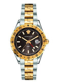 Buy Shop Versace Hellenyium GMT Black Dial Two Tone Steel Strap Watch for Men - V11040015 USA Online