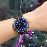 Buy Shop Versace Hellenyium GMT Blue Dial Brown Leather Strap Watch for Men - V11080017 USA Online