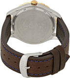 Buy Shop Versace Hellenyium GMT Blue Dial Brown Leather Strap Watch for Men - V11080017 USA Online