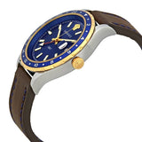 Buy Shop Versace Hellenyium GMT Blue Dial Brown Leather Strap Watch for Men - V11080017 USA Online