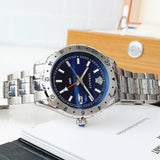 Buy Shop Versace Hellenyium GMT Blue Dial Silver Steel Strap Watch for Men - V11010015 USA Online