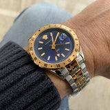 Buy Shop Versace Hellenyium GMT Blue Dial Two Tone Steel Strap Watch for Men - V11060017 USA Online