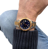 Buy Shop Versace Hellenyium GMT Blue Dial Two Tone Steel Strap Watch for Men - V11060017 USA Online