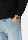 Buy Shop Versace Hellenyium GMT Blue Dial Two Tone Steel Strap Watch for Men - V11060017 USA Online