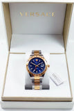 Buy Shop Versace Hellenyium GMT Blue Dial Two Tone Steel Strap Watch for Men - V11060017 USA Online