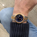 Buy Shop Versace Hellenyium GMT Blue Dial Two Tone Steel Strap Watch for Men - V11060017 USA Online