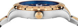 Buy Shop Versace Hellenyium GMT Blue Dial Two Tone Steel Strap Watch for Men - V11060017 USA Online