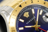Buy Shop Versace Hellenyium GMT Blue Dial Two Tone Steel Strap Watch for Men - V11060017 USA Online
