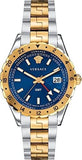 Buy Shop Versace Hellenyium GMT Blue Dial Two Tone Steel Strap Watch for Men - V11060017 USA Online
