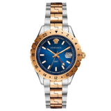 Buy Shop Versace Hellenyium GMT Blue Dial Two Tone Steel Strap Watch for Men - V11060017 USA Online