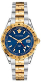 Buy Shop Versace Hellenyium GMT Blue Dial Two Tone Steel Strap Watch for Men - V11060017 USA Online