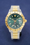 Buy Shop Versace Hellenyium GMT Green Dial Two Tone Steel Strap Watch for Men - V11050015 USA Online