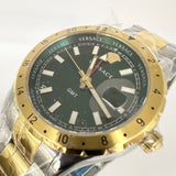 Buy Shop Versace Hellenyium GMT Green Dial Two Tone Steel Strap Watch for Men - V11050015 USA Online