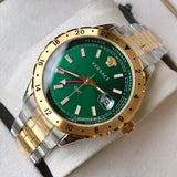 Buy Shop Versace Hellenyium GMT Green Dial Two Tone Steel Strap Watch for Men - V11050015 USA Online