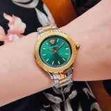 Buy Shop Versace Hellenyium GMT Green Dial Two Tone Steel Strap Watch for Men - V11050015 USA Online