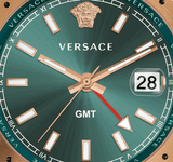 Buy Shop Versace Hellenyium GMT Green Dial Two Tone Steel Strap Watch for Men - V11050015 USA Online