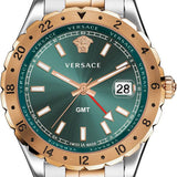Buy Shop Versace Hellenyium GMT Green Dial Two Tone Steel Strap Watch for Men - V11050015 USA Online