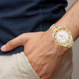 Buy Shop Versace Hellenyium GMT Silver Dial Two Tone Steel Strap Watch for Men - V11030015 USA Online