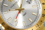 Buy Shop Versace Hellenyium GMT Silver Dial Two Tone Steel Strap Watch for Men - V11030015 USA Online