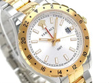 Buy Shop Versace Hellenyium GMT Silver Dial Two Tone Steel Strap Watch for Men - V11030015 USA Online