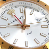 Buy Shop Versace Hellenyium GMT Silver Dial Two Tone Steel Strap Watch for Men - V11030015 USA Online
