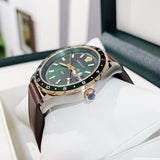 Buy Shop Versace Hellenyium Green Dial Brown Leather Strap Watch for Men - V11090017 USA Online
