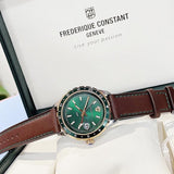 Buy Shop Versace Hellenyium Green Dial Brown Leather Strap Watch for Men - V11090017 USA Online