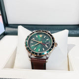 Buy Shop Versace Hellenyium Green Dial Brown Leather Strap Watch for Men - V11090017 USA Online
