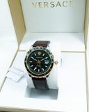 Buy Shop Versace Hellenyium Green Dial Brown Leather Strap Watch for Men - V11090017 USA Online