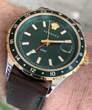 Buy Shop Versace Hellenyium Green Dial Brown Leather Strap Watch for Men - V11090017 USA Online