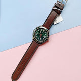 Buy Shop Versace Hellenyium Green Dial Brown Leather Strap Watch for Men - V11090017 USA Online