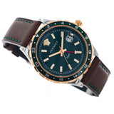Buy Shop Versace Hellenyium Green Dial Brown Leather Strap Watch for Men - V11090017 USA Online
