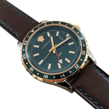 Buy Shop Versace Hellenyium Green Dial Brown Leather Strap Watch for Men - V11090017 USA Online