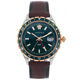 Buy Shop Versace Hellenyium Green Dial Brown Leather Strap Watch for Men - V11090017 USA Online