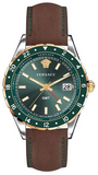 Buy Shop Versace Hellenyium Green Dial Brown Leather Strap Watch for Men - V11090017 USA Online