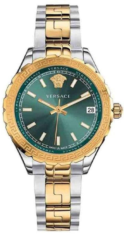 Buy Shop Versace Hellenyium Green Dial Two Tone Steel Strap Watch for Women - V12050015 USA Online