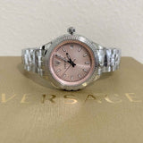 Buy Shop Versace Hellenyium Pink Dial Silver Steel Strap Watch for Women - V12010015 USA Online