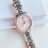 Buy Shop Versace Hellenyium Pink Dial Silver Steel Strap Watch for Women - V12010015 USA Online