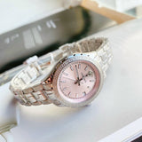 Buy Shop Versace Hellenyium Pink Dial Silver Steel Strap Watch for Women - V12010015 USA Online