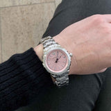 Buy Shop Versace Hellenyium Pink Dial Silver Steel Strap Watch for Women - V12010015 USA Online