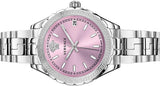 Buy Shop Versace Hellenyium Pink Dial Silver Steel Strap Watch for Women - V12010015 USA Online