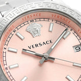 Buy Shop Versace Hellenyium Pink Dial Silver Steel Strap Watch for Women - V12010015 USA Online