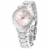 Buy Shop Versace Hellenyium Pink Dial Silver Steel Strap Watch for Women - V12010015 USA Online