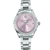 Buy Shop Versace Hellenyium Pink Dial Silver Steel Strap Watch for Women - V12010015 USA Online