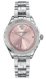 Buy Shop Versace Hellenyium Pink Dial Silver Steel Strap Watch for Women - V12010015 USA Online